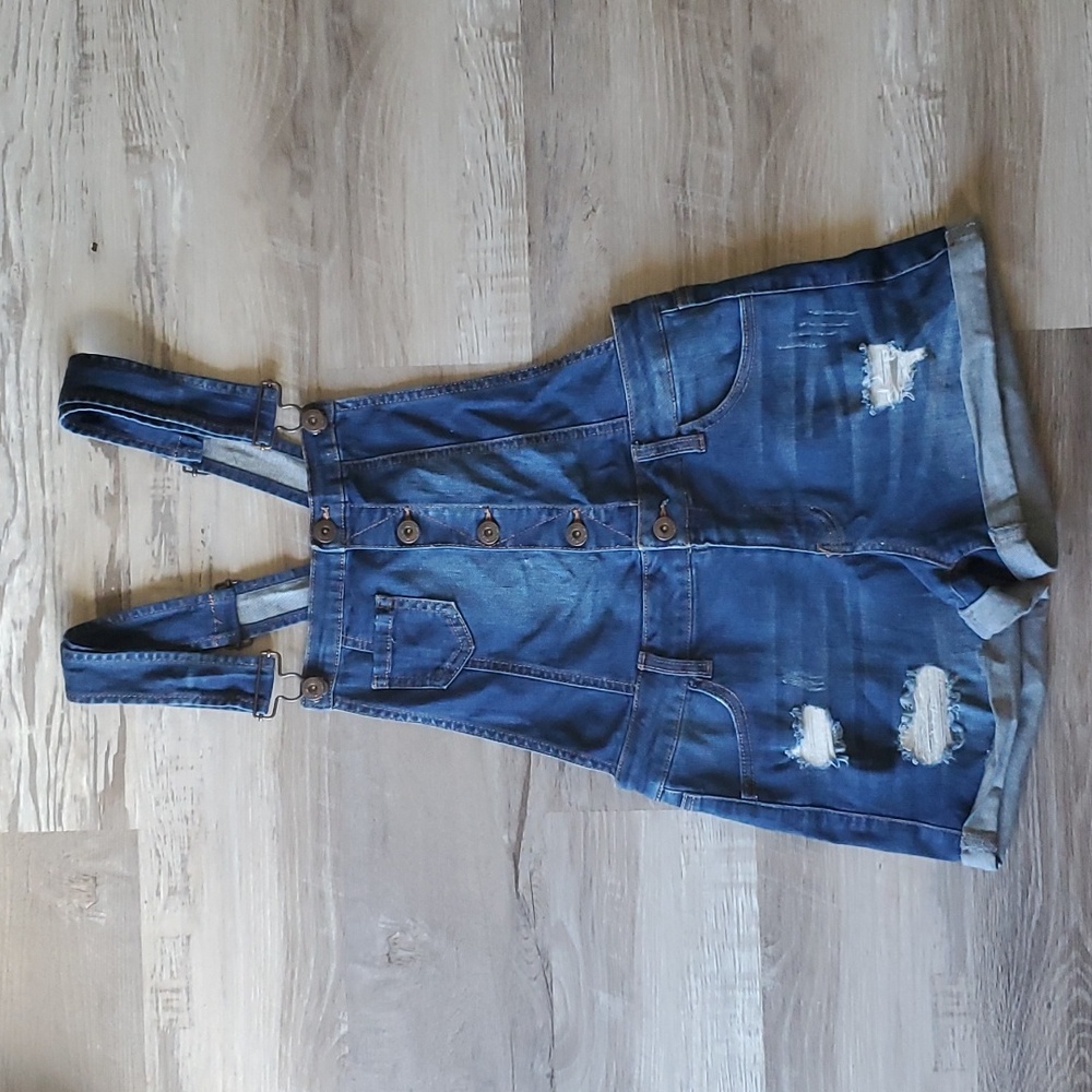 Wax Jean Blue Denim Overall Romper